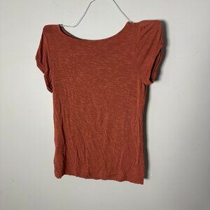 Ann Taylors LOFT Petites Burnt Orange Short Sleeve Shirt Small  S Womens